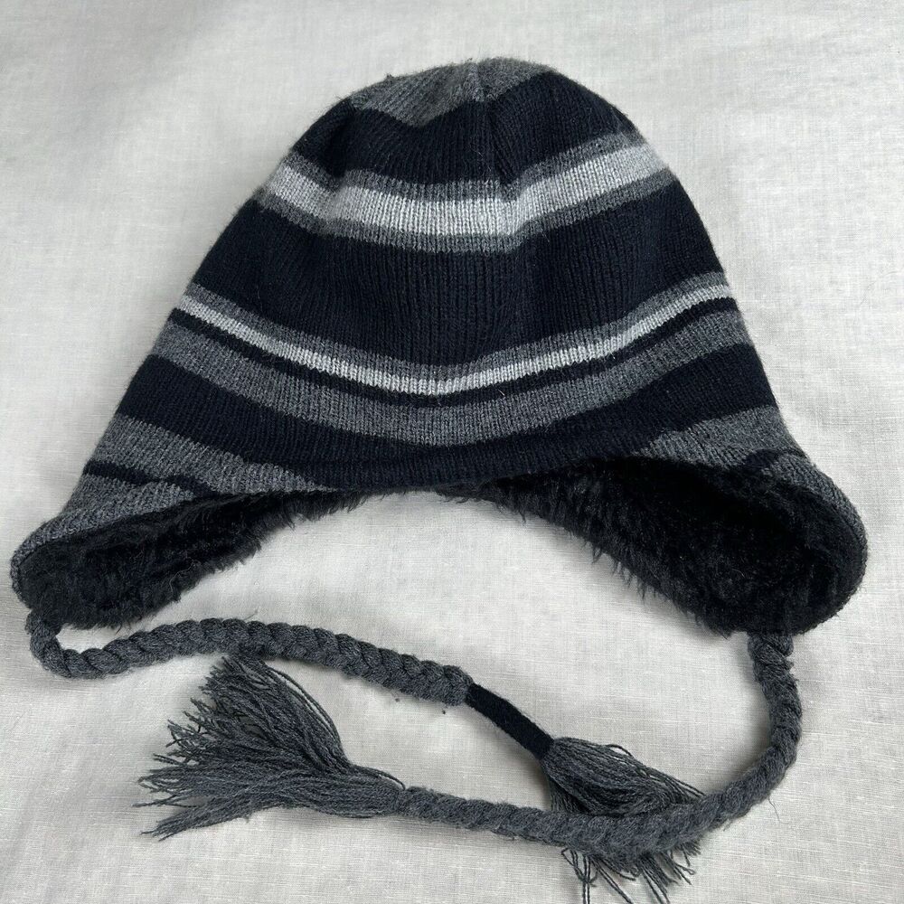 Calvin Klein Adult 1 size Knit Cap Fleece Lined With Ties